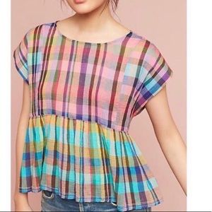 Holding Horses Madras Baby Doll Top